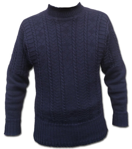 Classic Filey Pattern Gansey in Dark Navy